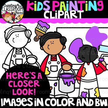 Kids Painting Clipart {Painting Kids Clipart}, image 2