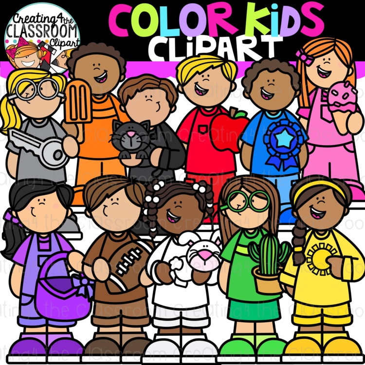 Color Kids Clipart {Colorful Kids Clipart}