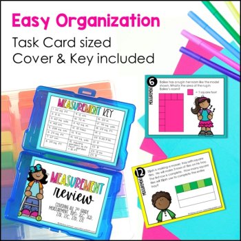 3rd Grade Area, Perimeter, Elapsed Time & Measurement STAAR Review - Print, image 4
