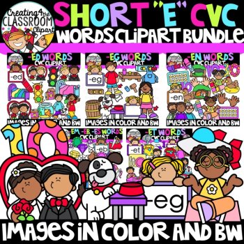 CVC Mega Clipart Bundle | CVC Words Clipart | Phonics & Short Vowels, image 2