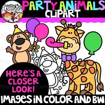 Party Animals Clipart {Animal Clipart}, image 2