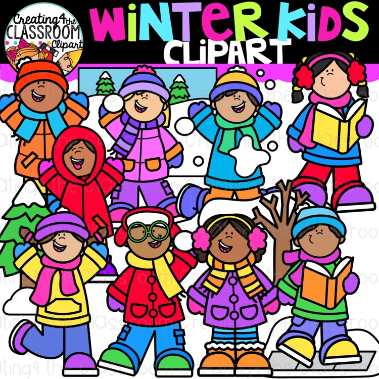 Winter Clipart Kids {Snow Day Clipart}