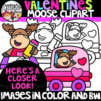 Valentines Moose Clipart {Valentines Day Clipart}, image 2