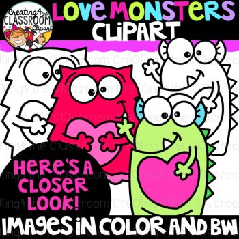 Love Monster Clipart {Valentines Day Clipart}, image 2