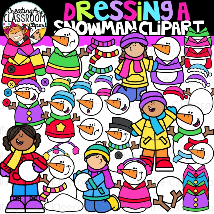 Dress a Snowman Clipart {Disguise a Snowman Clipart}