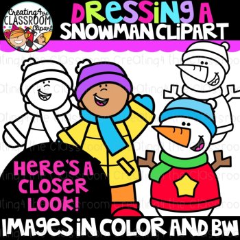 Dress a Snowman Clipart {Disguise a Snowman Clipart}, image 2