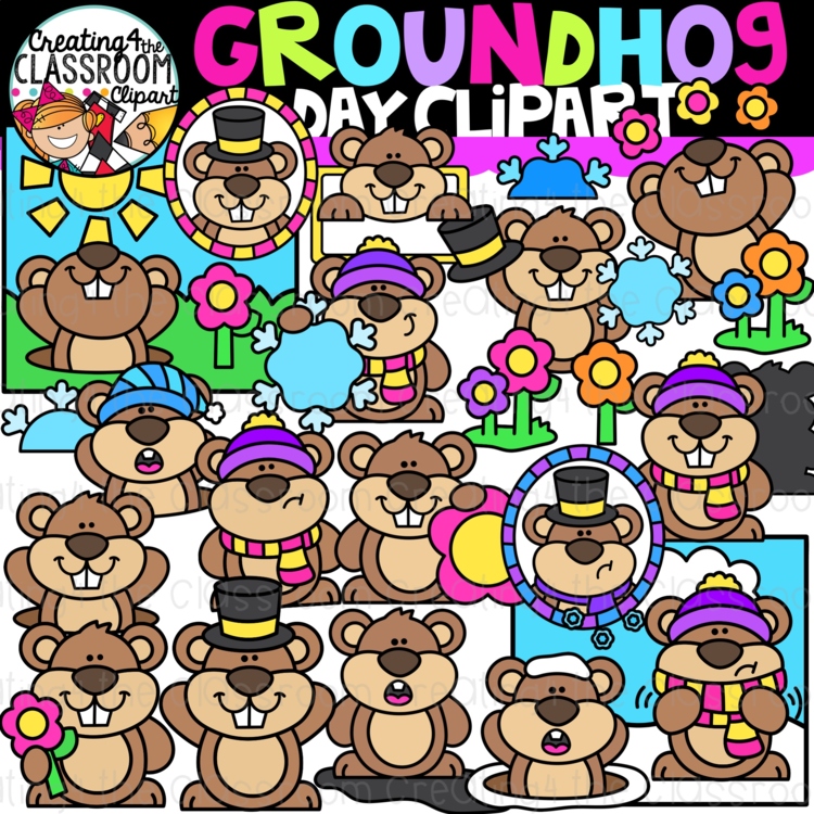 Groundhog Day Clipart {Winter Clipart}