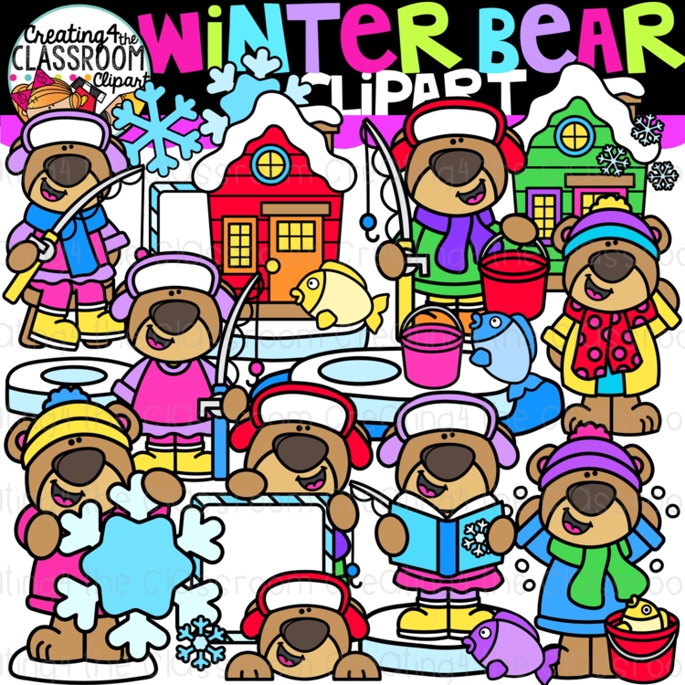 Winter Bears Clipart {Winter Clipart}