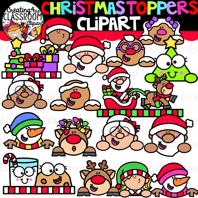 Christmas Toppers Clipart {Christmas Clipart}