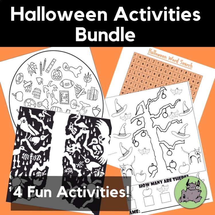Halloween Activities - no prep, 1st, 2nd, 3rd, 4th grades