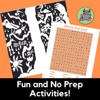 Halloween Activities - no prep, 1st, 2nd, 3rd, 4th grades, image 2
