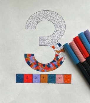 Color by Numbers Learn the numbers coloring pages activity, K, 1st, 2nd, image 2
