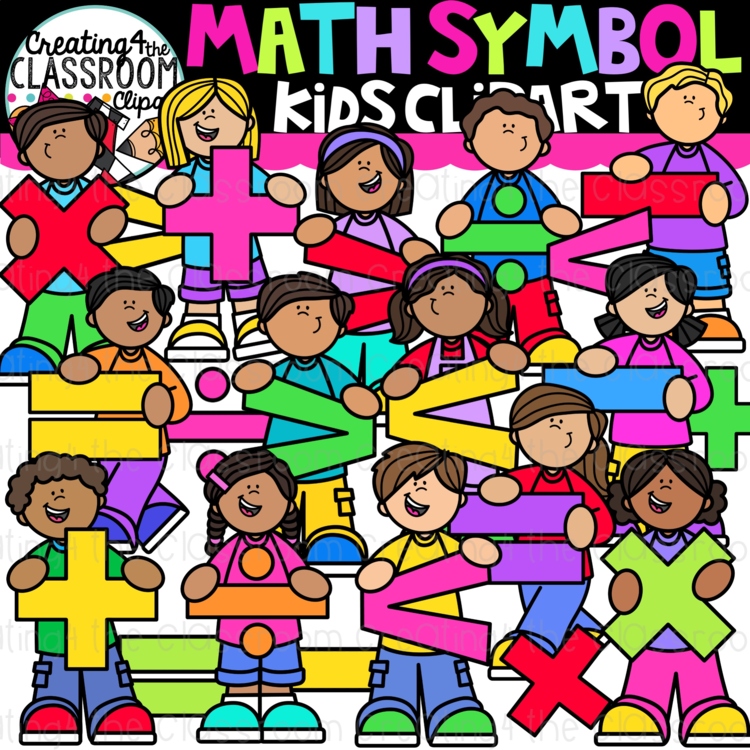 Math Symbol Kids Clipart {Math Symbol Clipart}
