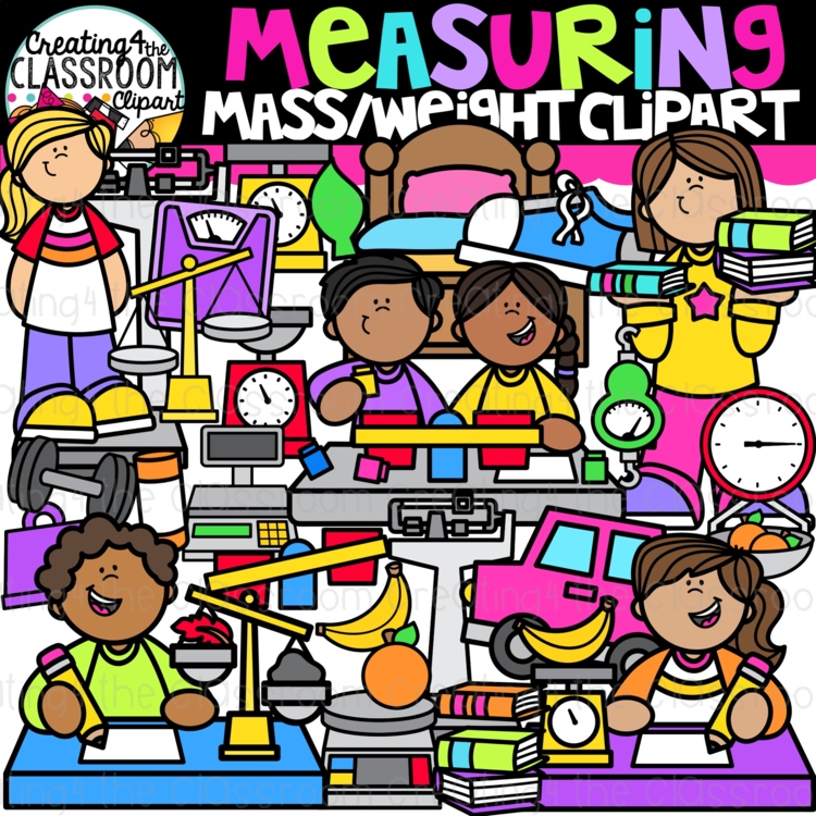 Measuring Weight and Mass Kids Clipart {Mass and Weight Clipart}