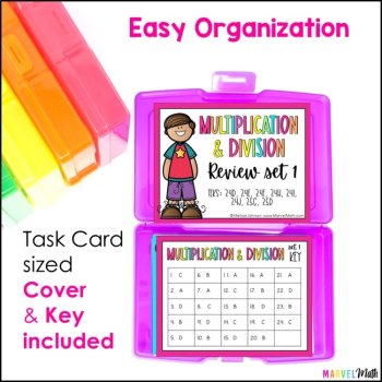 3rd Grade Multiplication Division Set 1 STAAR Review Task Cards - Printable, image 4