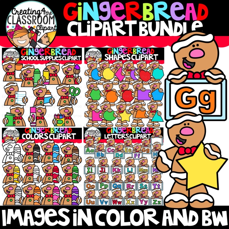 Gingerbread Clipart Bundle {Gingerbread Math Clip art}