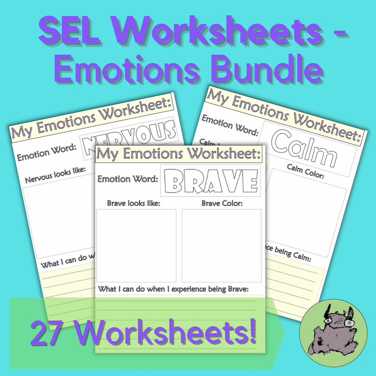 Feelings & Emotions Worksheets | SEL Counseling Activity | Grades 1-4