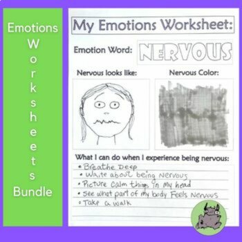 Feelings & Emotions Worksheets | SEL Counseling Activity | Grades 1-4, image 3