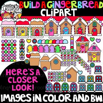 Build a Gingerbread House Clipart {Christmas Clipart, Gingerbread Clip art}, image 3