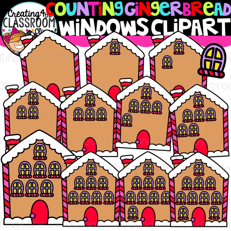 Gingerbread House Counting Clipart {Christmas Clipart, Math Clip art}