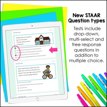 3rd Grade Financial Literacy TEKS Tests - Printable PDF and Digital Google Forms, image 3