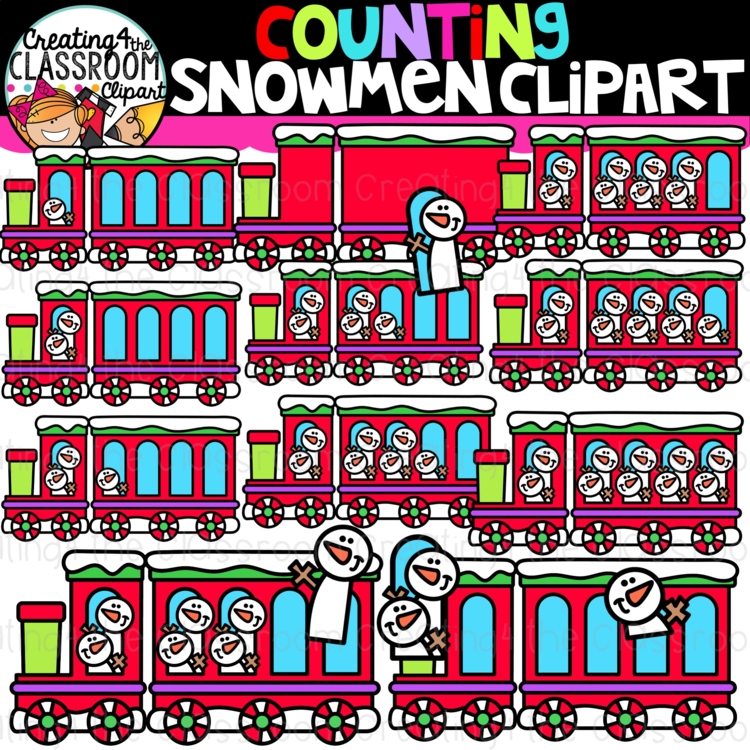 Counting Snowmen Clipart {Christmas Clipart, Math Clip art}