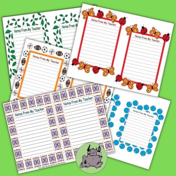 Notes from Teacher, Blank notes to parent/caregivers, end of year or year round, image 2