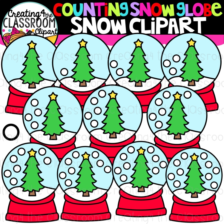 Counting Snow globe Clipart {Snow globe, Math Clip art}
