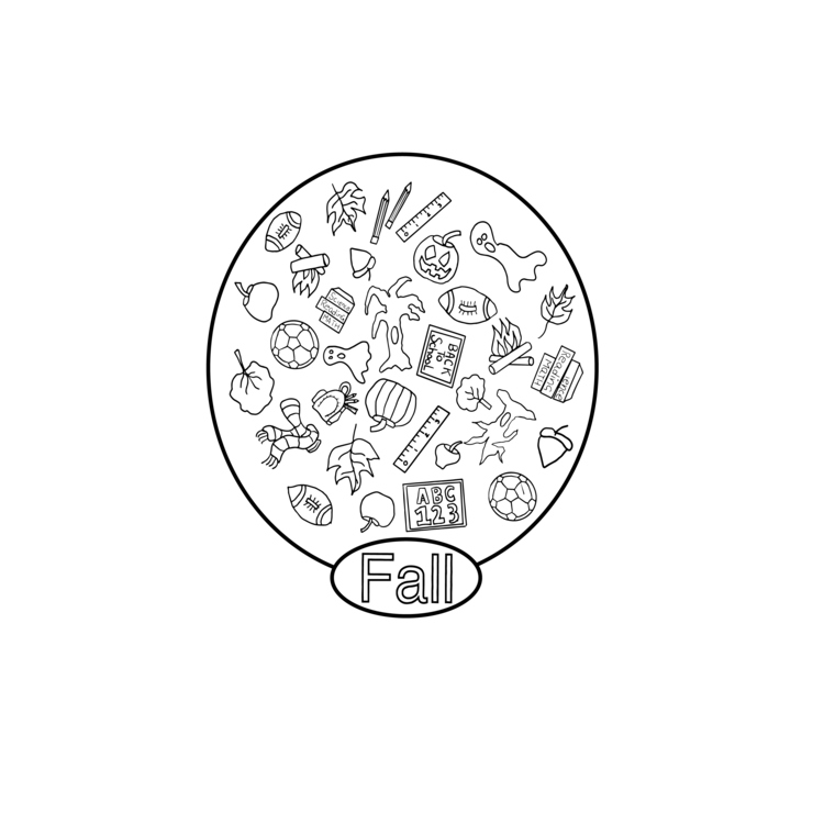 Seasons of the year "Circle Doodle" coloring pages