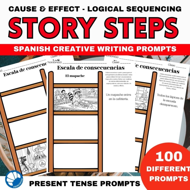 Spanish Story Writing Prompts | Presentational writing narratives PRESENT