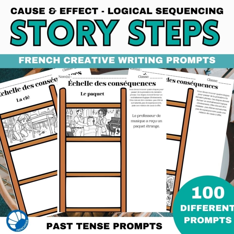 French Past Tense Writing Prompts | Passé Composé and Imparfait Stories