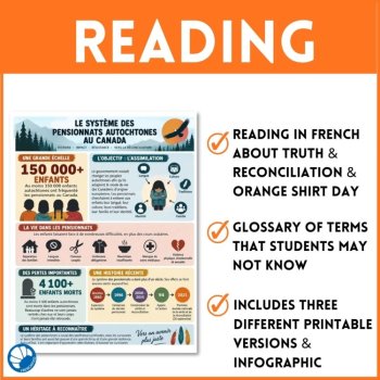 Orange Shirt Day French Reading Comprehension | Truth and Reconciliation, image 3