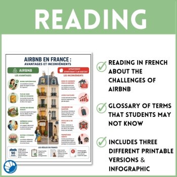 Tourisme en France Airbnb | French Reading Comprehension at 3 Levels, image 3