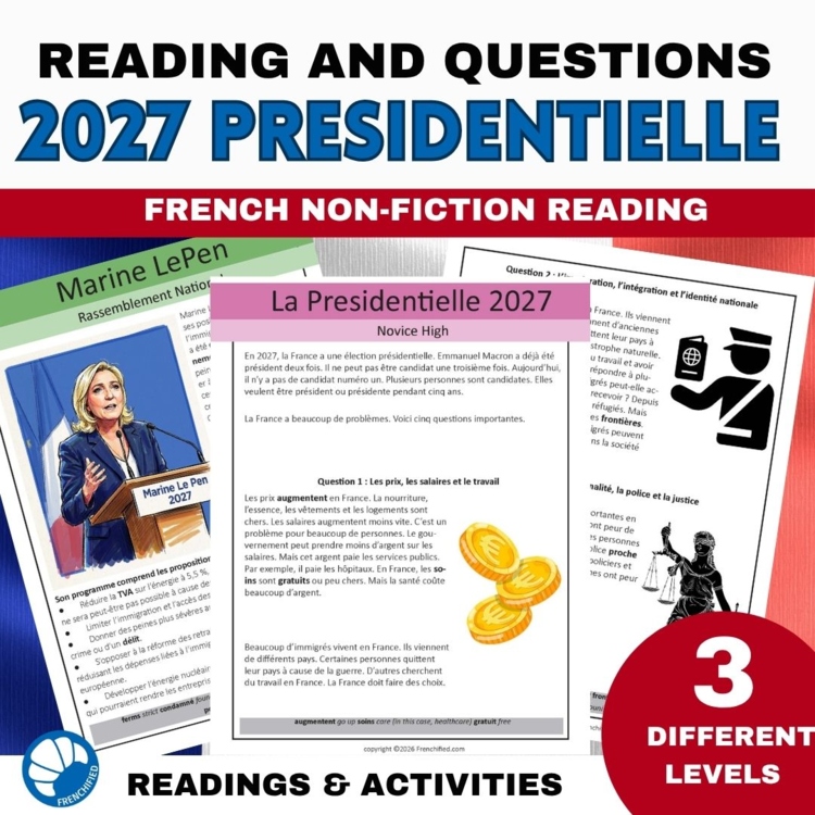French Reading Comprehension Novice Intermediate | 2027 French Election
