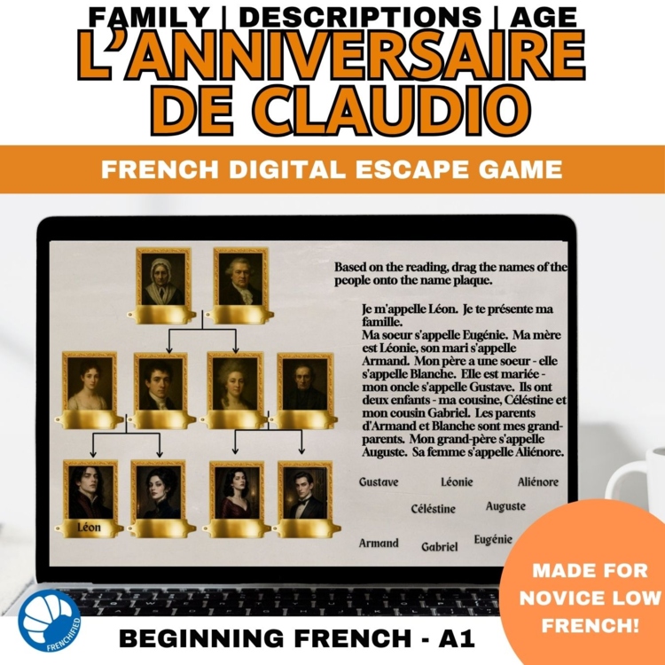French Family Escape Room | Numbers, Descriptions, Être & Avoir | French 1