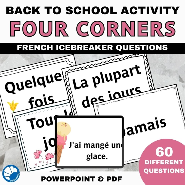 French Back to School Game | High School Four Corners Icebreaker
