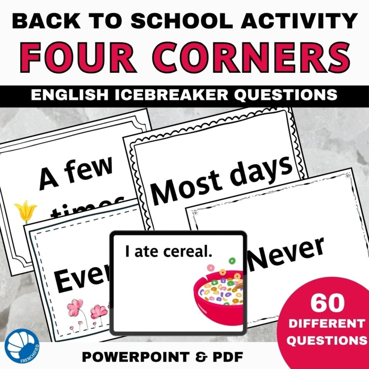 Back to School Four Corners Icebreaker Game for High School