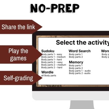 Body parts in Spanish activity practice games el cuerpo games, image 2