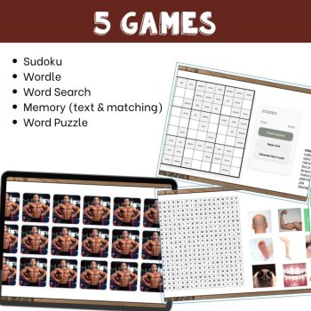 Body parts in Spanish activity practice games el cuerpo games, image 3