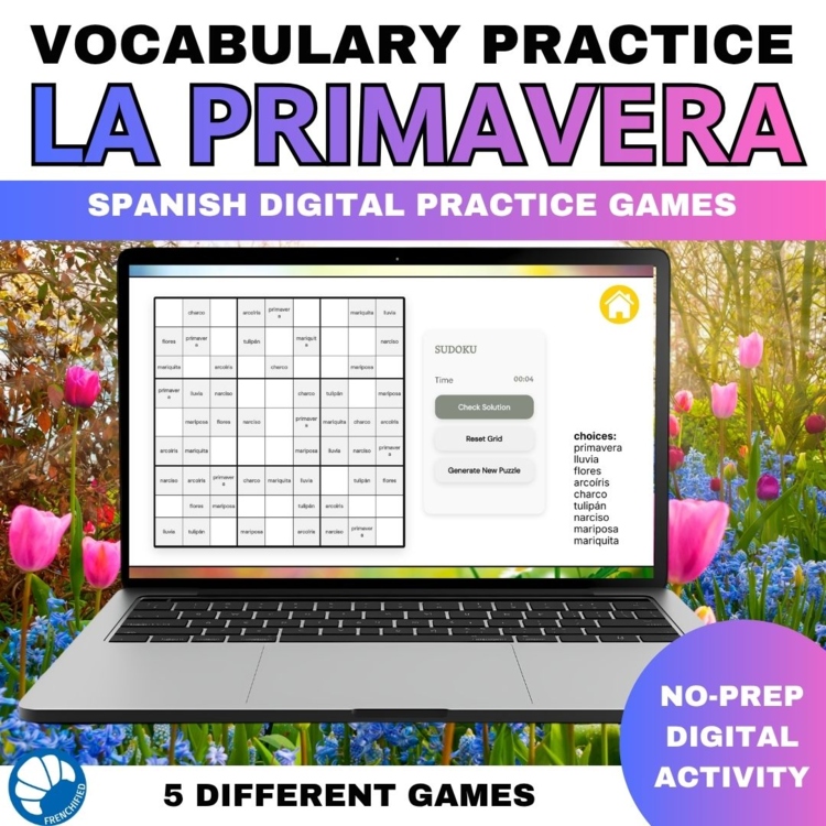 Spanish Spring Vocabulary Games | La Primavera Activities