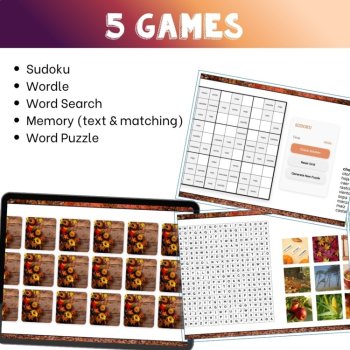 Spanish vocabulary activity practice games fall/autumn el otoño, image 3