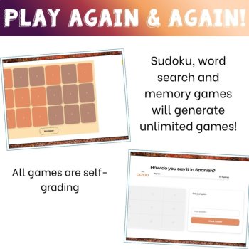 Spanish vocabulary activity practice games fall/autumn el otoño, image 4