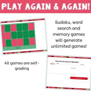 Spanish Summer Vocabulary Activities | El Verano Self-Grading Games, image 4