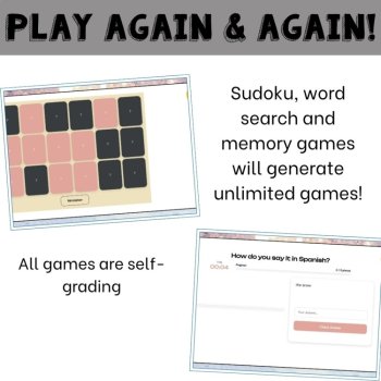 Spanish vocabulary activity practice games winter el invierno, image 4