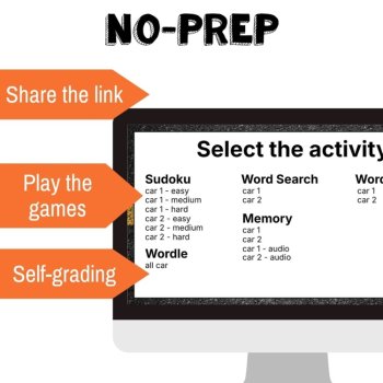 Spanish Car Vocabulary Games for Driving and El Coche Practice, image 2