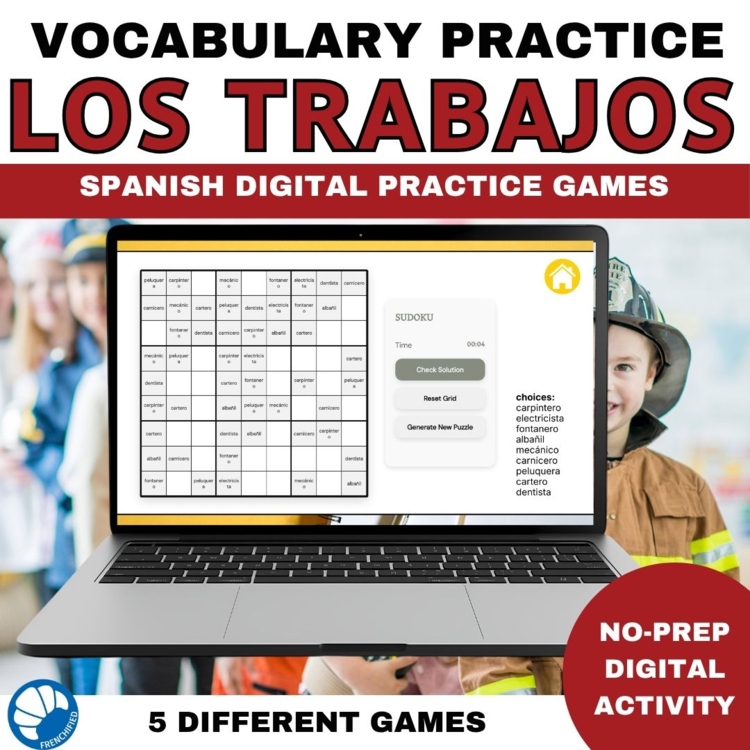 Spanish vocabulary activity practice games professions jobs las profesiones