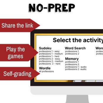 Spanish vocabulary activity practice games professions jobs las profesiones, image 2