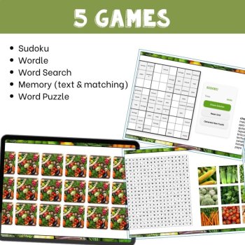 Spanish vocabulary activity practice games vegetables las verduras games, image 3