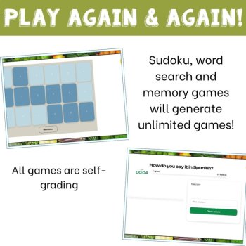 Spanish vocabulary activity practice games vegetables las verduras games, image 4
