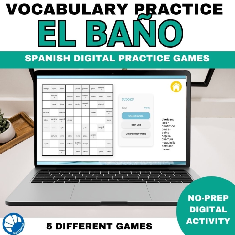 Spanish Bathroom Vocabulary Activities and Games for Learning Spanish